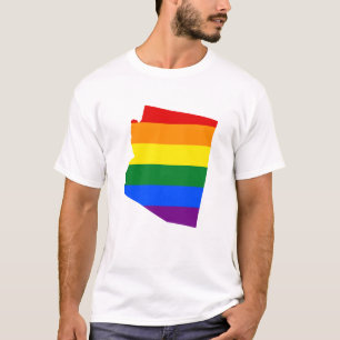 LGBT T-shirt de carte de drapeau d'état d'Arizona