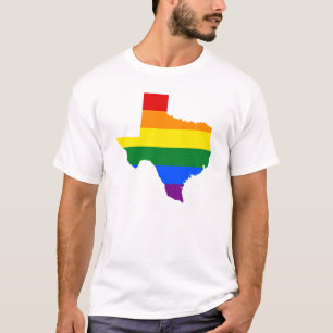 LGBT T-shirt de carte de drapeau d'état du Texas,