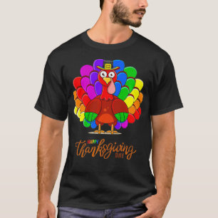 LGBT Thanksgiving Turkey Pride Gay and Lesbian Rai T-Shirt