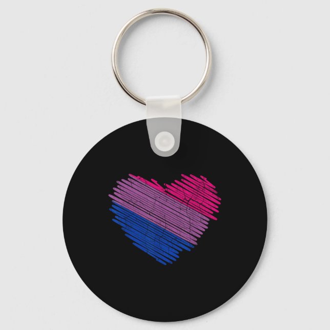 Lgbt The Biual Pride Flag Heart Pride Rainbow _1  Keychain (Front)
