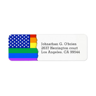 LGBT Themed American Flag   Return Address
