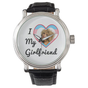 LGBT Trans Pride Custom Photo I Love My Girlfriend Watch