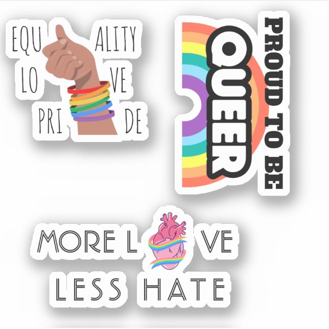 LGBT trans queer rainbow graphics quote bundle (Front)