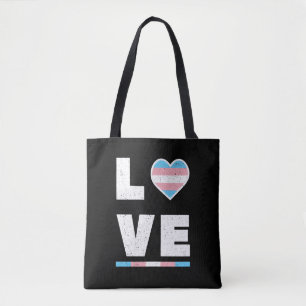 LGBT Transgender Pride Flag Distressed Grunge Love Tote Bag