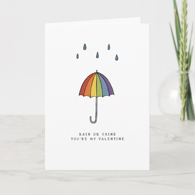 LGBT | Valentines | Umbrella | Pride | Holiday Card (Front)