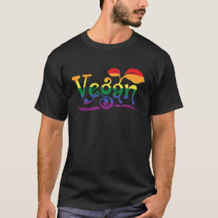 LGBT Vegan Rainbow Proud LGBT Gay Pride T-Shirt