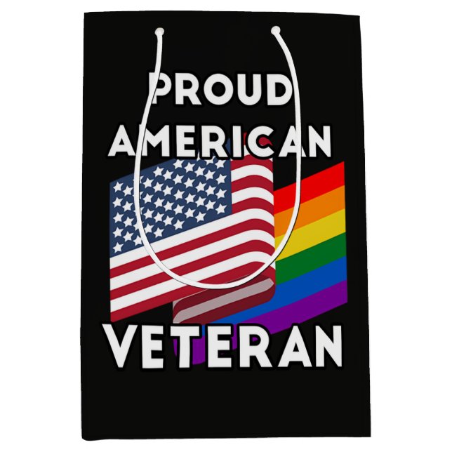 Lgbt Veterans - American Flag  Medium Gift Bag (Front)