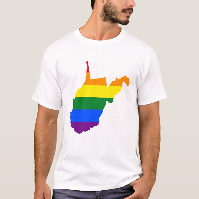 LGBT Virginie-Occidentale, US flag map T-Shirt (Devant)