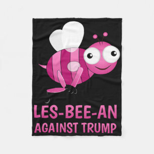 Lgbt Vs Donald Trump Gay Pride Les-bee-an Against Fleece Blanket