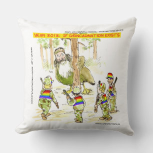 LGBT Vs Giant Ducks Funny Cotton Throw Pillow