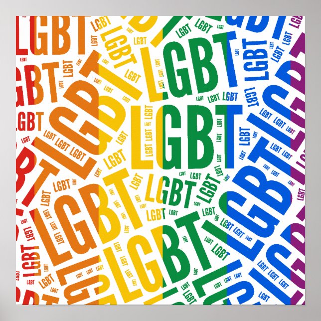 LGBT WORD PATTERN COLOR POSTER (Front)