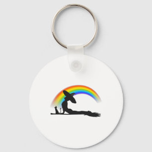 Lgbt Yoga Pride Witch Hippie Rainbow Halloween  Keychain