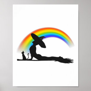 Lgbt Yoga Pride Witch Hippie Rainbow Halloween Poster