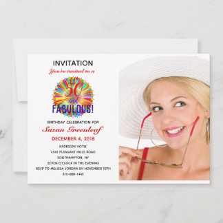 LGBTQ 50 and Fabulous Rainbow Birthday Gay Lesbian Invitation