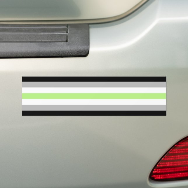 LGBTQ Agender Pride Flag Bumper Sticker (On Car)