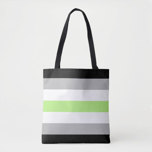 LGBTQ Agender Pride Flag Tote Bag (Front)