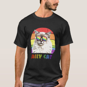 Lgbtq Ally Cat Rainbow Gay Pride Flag Lgbt 12 T-Shirt