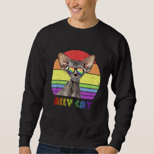Lgbtq Ally Cat Rainbow Gay Pride Flag Lgbt 14 Sweatshirt