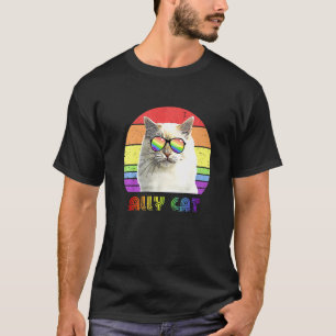 Lgbtq Ally Cat Rainbow Gay Pride Flag Lgbt  35 T-Shirt