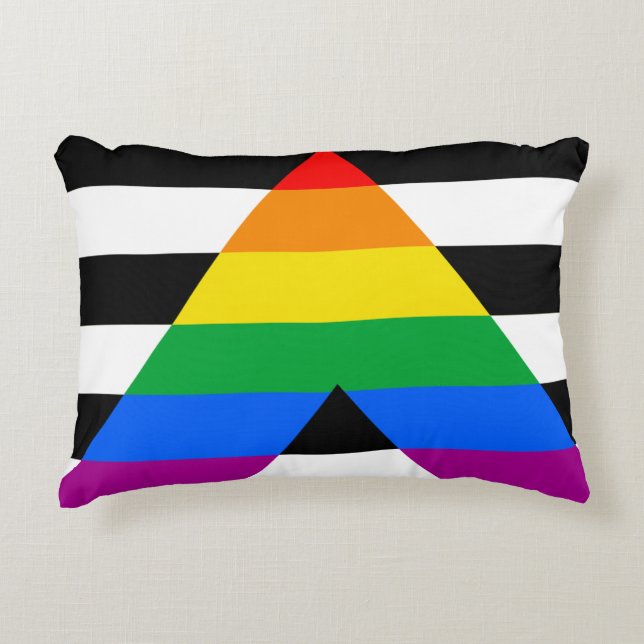 LGBTQ+ Ally Flag Accent Pillow (Front)