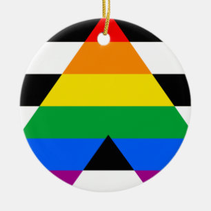 LGBTQ+ Ally Flag Ceramic Ornament