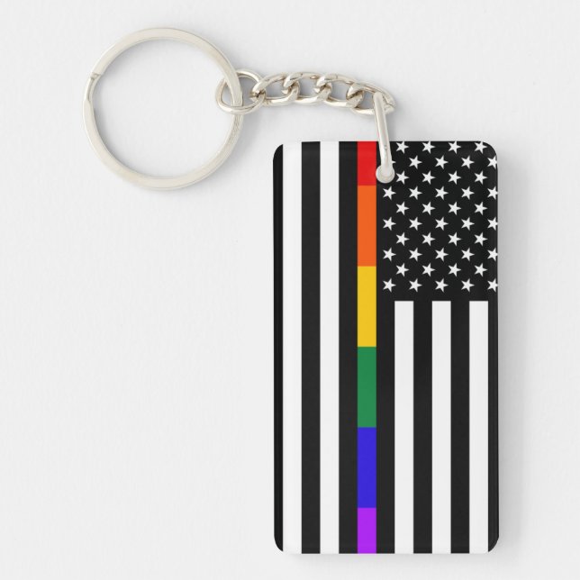 LGBTQ American Flag Keychain (Front)