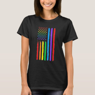 Lgbtq American Flag Pride Rainbow Gay Lesbian Bi T T-Shirt
