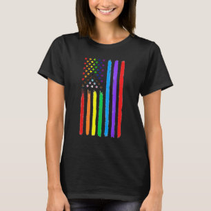 Lgbtq American Flag Pride Rainbow Gay Lesbian Bi T T-Shirt