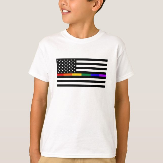 LGBTQ American Flag T-Shirt (Front)