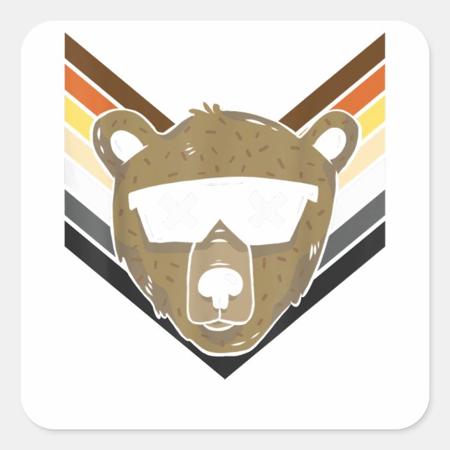 LGBTQ Bear For Gay Pride Month - Cool Sunglasses G Square Sticker (Front)