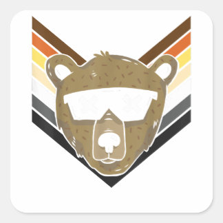 LGBTQ Bear For Gay Pride Month - Cool Sunglasses G Square Sticker
