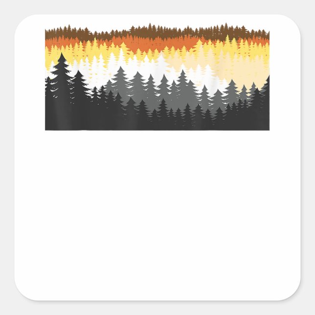 LGBTQ Bear For Gay Pride Month - Forest Tree Gay B Square Sticker (Front)