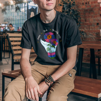 LGBTQ Bisexual Flag Sunflowers in a Light Bulb T-Shirt