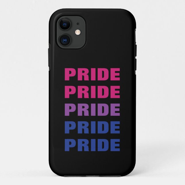 LGBTQ Bisexual Pride Customizable Repeated Text Case-Mate iPhone Case (Back)
