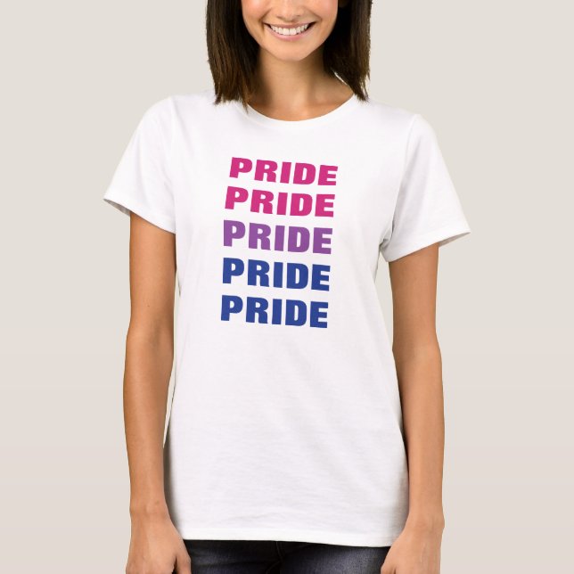 LGBTQ Bisexual Pride Customizable Repeated Text T-Shirt (Front)