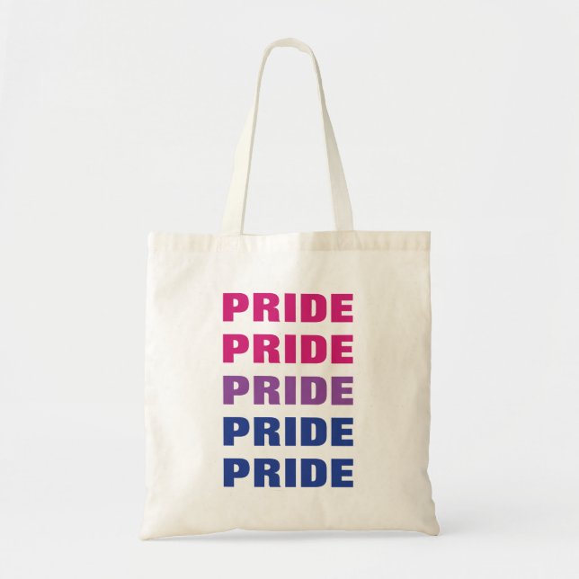 LGBTQ Bisexual Pride Customizable Repeated Text Tote Bag (Front)