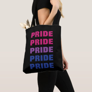 LGBTQ Bisexual Pride Customizable Repeated Text Tote Bag