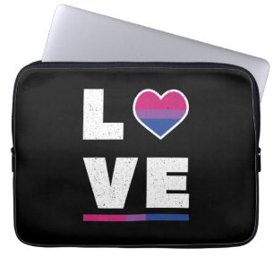LGBTQ Bisexual Pride Flag Distressed Grunge Love Laptop Sleeve