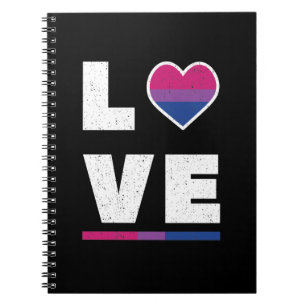 LGBTQ Bisexual Pride Flag Distressed Grunge Love Notebook