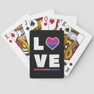 LGBTQ Bisexual Pride Flag Distressed Grunge Love Playing Cards