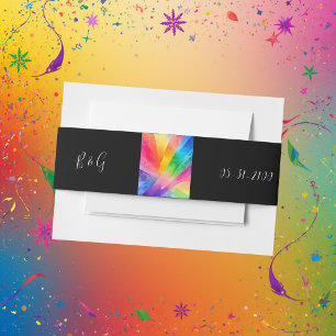 lgbtq bisexual wedding invitation belly band