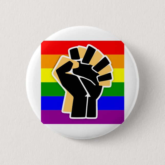 LGBTQ Black Ally 2 Inch Round Button (Front)