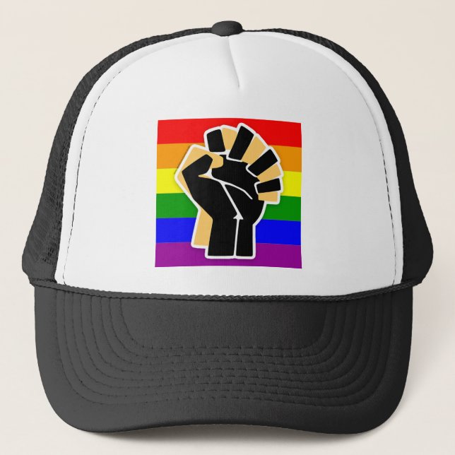 LGBTQ Black Ally Trucker Hat (Front)