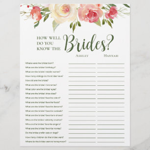 LGBTQ Blush Floral Bridal Shower Games Flyer