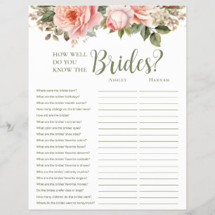 LGBTQ Blush Floral Bridal Shower Games Flyer