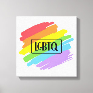 LGBTQ Brushstrokes Rainbow Canvas Print
