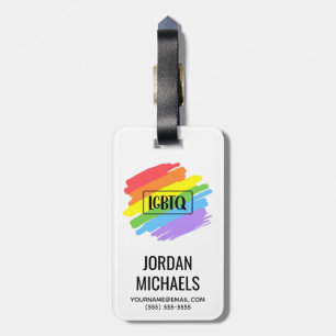 LGBTQ Brushstrokes Rainbow Luggage Tag