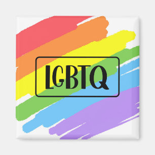 LGBTQ Brushstrokes Rainbow Magnet