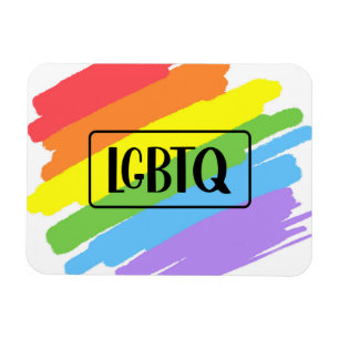 LGBTQ Brushstrokes Rainbow Magnet