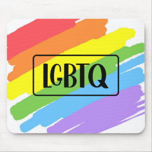LGBTQ Brushstrokes Rainbow Mouse Pad